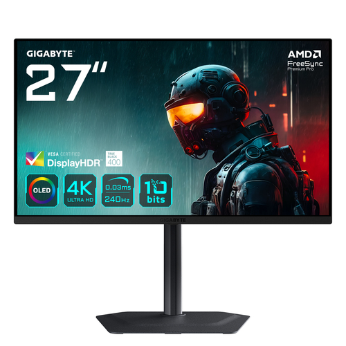 LCD монитор 27" Gigabyte MO27U2 EK Black Black OLED, 3840 x 2160 (UHD), 240Hz