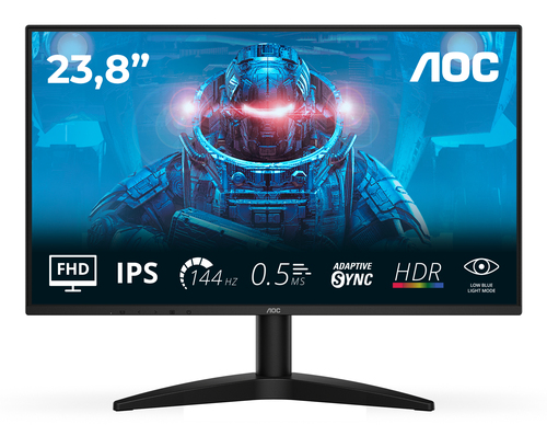 Монитор AOC 24B36X (24", IPS, FHD, 144Hz, HDMI, DP, черный)