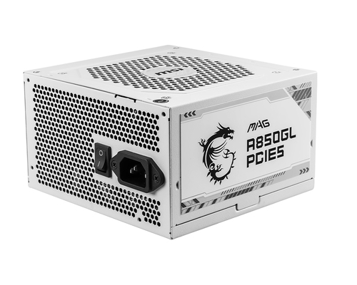 Блок питания ATX 850W MSI MAG A850GL WHITE 80+ Gold (Full modular, 1x24pin 2x8pin 4x6+2pin 1x12vhp)