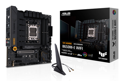 Мат.плата Socket AM5 Asus TUF GAMING B650M-E WIFI (4xDDR5-5200 МГц, 1xPCI-Ex16, 2xM.2, Micro-ATX)