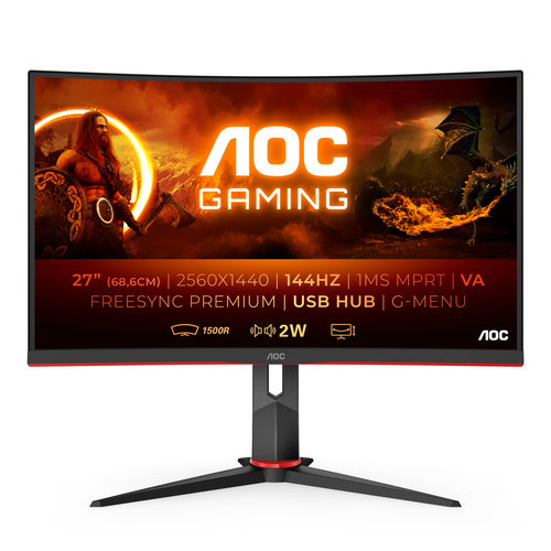 LCD Монитор 27" AOC CQ27G2U/BK черный