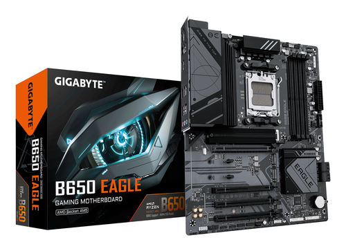 Материнская плата ATX Socket AM5 Gigabyte B650 EAGLE (4xDDR5-5200МГц,4xPCI-Ex16,3xM.2,Standard-ATX)