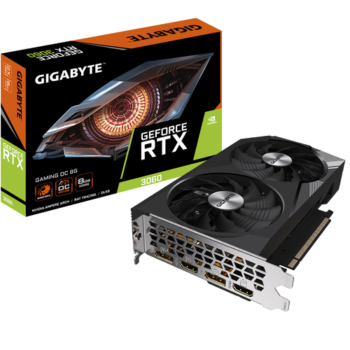 Видеоадаптер PCI-E 8192Mb RTX3060 GAMING OC LHR 8G GigaByte