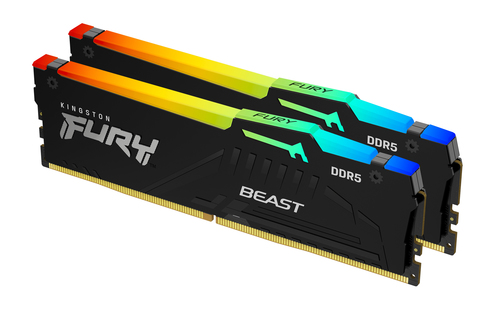 DIMM DDR5 16384Mb 2x8Gb PC5-48000 6000MHz Kingston Fury Beast Black Expo RGB RTL Gaming