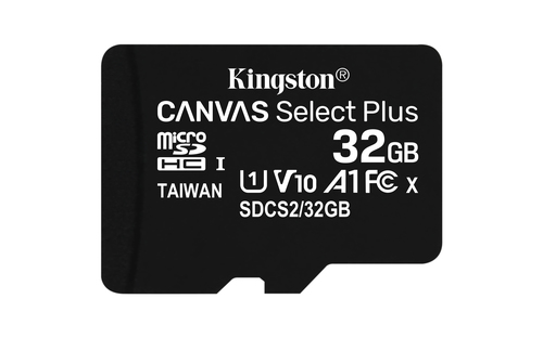 Карта памяти MicroSDXC 32Gb Kingston SDCS2/32Gb Class 10 UHS-I U1 Canvas Select Plus 100MB/s