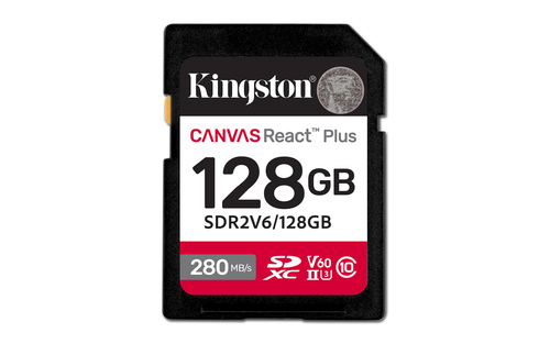 Карта памяти SDXC 128GB Kingston SDR2V6/128GB (280/100 Мбайт/сек Canvas React Plus w/o adapter)