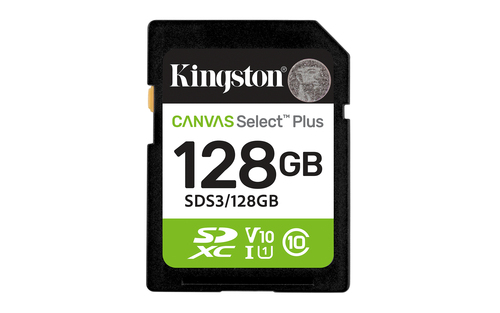 Карта памяти SDXC 128GB Kingston SDS3/128GB (150 Мбайт/сек Canvas Select Plus V10 w/o adapter)