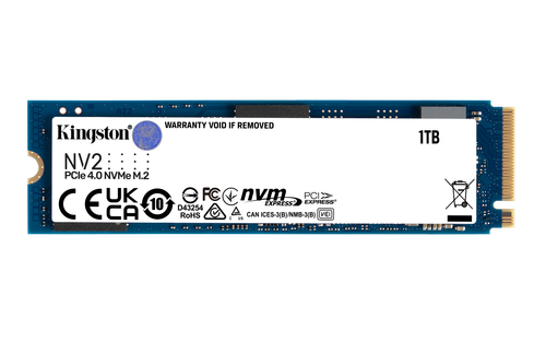 Накопитель SSD M.2 (22x80mm) 1Tb Kingston NV2 NVMe (PCIe4.0 x4,3DTLC,R/W 3500/2100MB/s,TBW 320,DWPD 