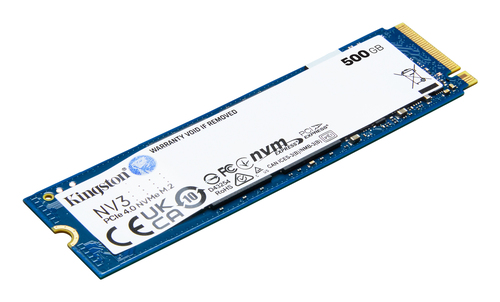 Накопитель SSD M.2 500Gb Kingston NV3 NVMe (PCIe4.0x4,3DTLC,R/W5000/3000Mb/s,TBW160) SNV3S/500G