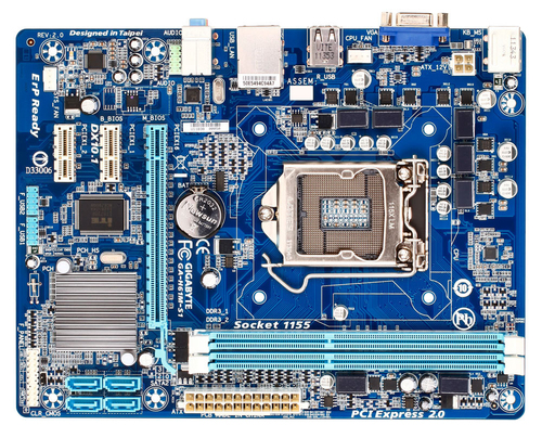 Мат.плата Socket 1155 GigaByte GA-H61M-S1 (H61,2DDRIII-1333-16Gb, SATA,GbLAN,PCI-E+SVGA,mATX)