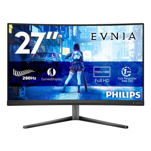 LCD монитор 27" Philips 27M2C5200W/00 черный изогнутый VA FHD 280Hz 0.3ms