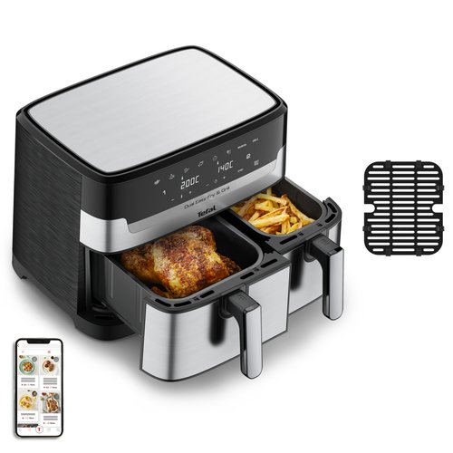 Аэрогриль Tefal Dual Easy Fry and Grill EY905D10 сереб 8,3л