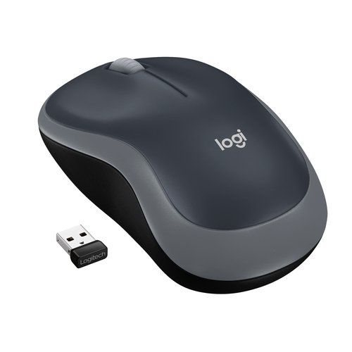 Мышь беспроводная оптическая Logitech M185 черный/серый (1000dpi)