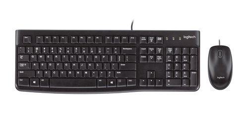 Комплект клавиатура + мышь проводной Logitech MK120 черный
