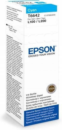 Чернила (С13Т66424А) EPSON для L100/200/210/300/355/555 (cyan) 70мл (ориг)