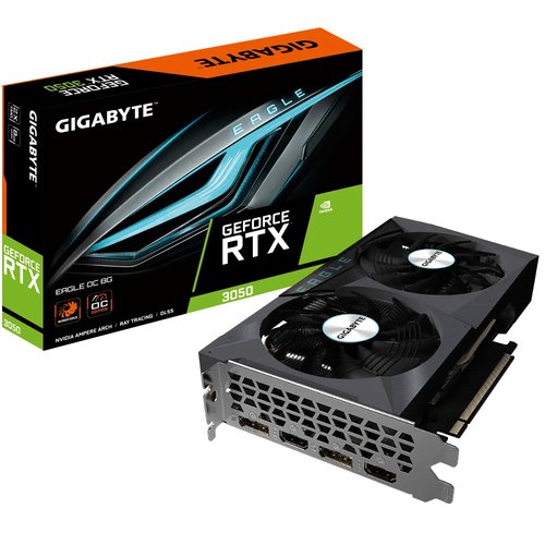 Видеоадаптер PCI-E 8096Mb RTX3050 Gigabyte GV-N3050EAGLE OC-8GD