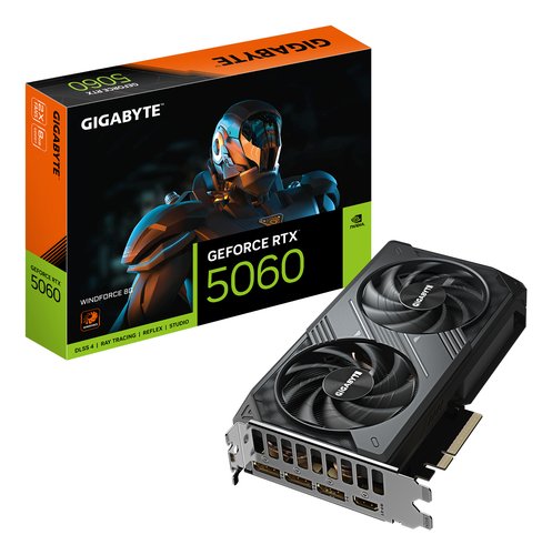 Видеоадаптер PCI-E 12Gb GIGABYTE RTX 5060 WINDFORCE OC 2X Black
