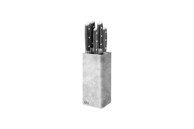 Подставка для ножей универсальная LR05-102 LARA <Gray> <квадрат> Soft touch