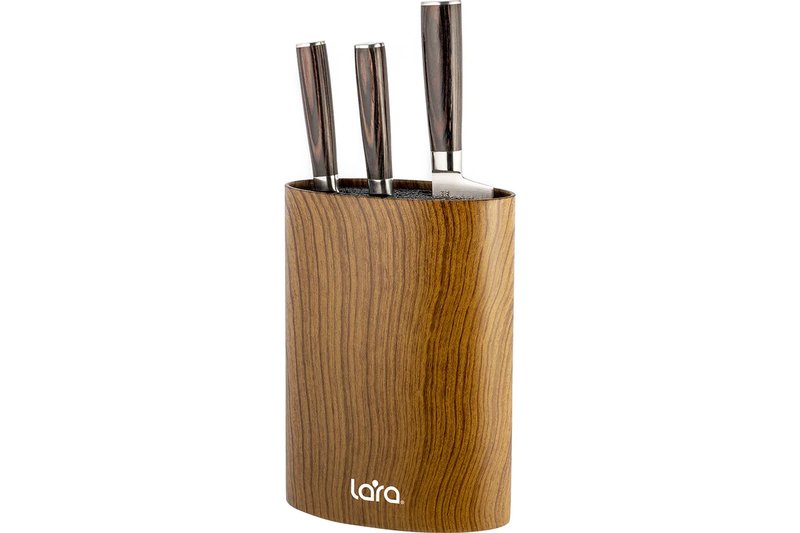 Подставка для ножей универсальная LR05-101 LARA <Wood> <овальная> Soft touch
