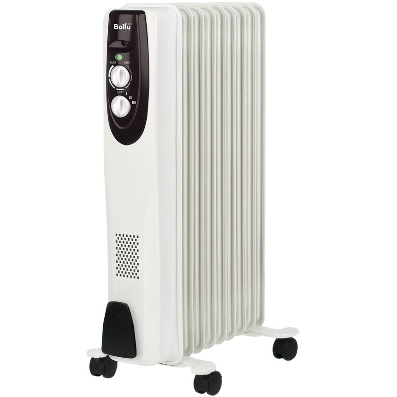 Обогреватель масляный Ballu Classic BOH/CL-09WRN (9 секций), белый, 2000 Вт, 25 м2, термостат <BOH/C