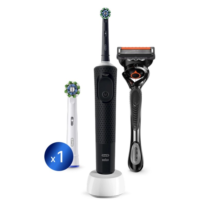 Электрическая зубная щетка Oral-B Vitality Pro с бритвой Gillette Fusion 5 Proglide черный